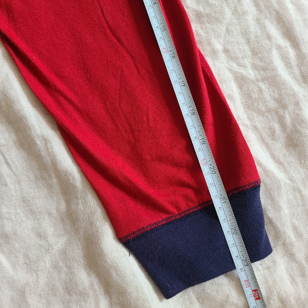 Original Weatherproof Vintage Men's XL Pajama Top Red Navy Cotton Long Sleeves - Picture 12 of 13